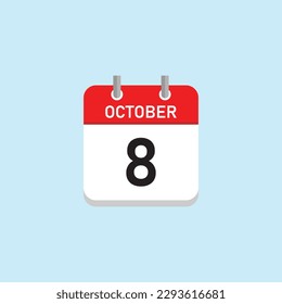 October 8 Concept Design. Vector Illustration.	