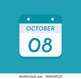 October 8 Single Day Calendar, 8 October