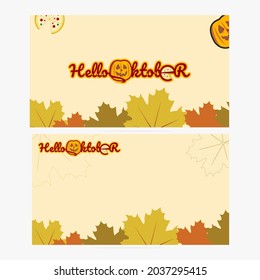 vectores de fondo abstaract de octubre, para presentación y para medios sociales con tema de halloween y pizzza