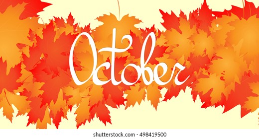 October Autumn Banner Poster Design Template Stock Vector (royalty Free 