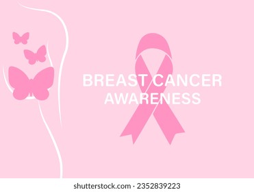 October banner "Cancer Awareness Month" with a minimalistic concept. Creative vector illustration for the Internet, social networks, advertising, cover, poster.