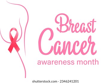 October breast Cancer awareness campaign.  Creative vector illustration with a minimalistic concept for the Internet, social networks, advertising, cover, poster.