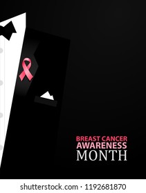 October, breast cancer awareness month poster or banner design.