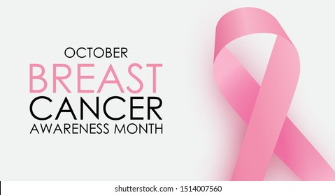 October Breast Cancer Awareness Month Concept Background. Pink Ribbon Sign. Vector illustration EPS10
