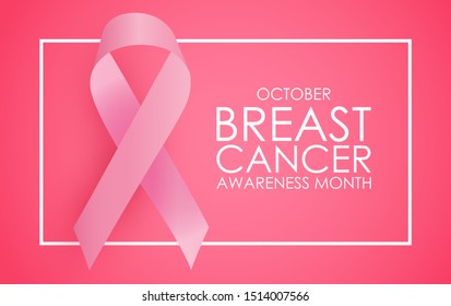 October Breast Cancer Awareness Month Concept Background. Pink Ribbon Sign. Vector illustration EPS10
