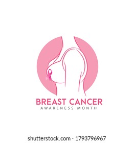 October Is Breast Cancer Awareness Month, Woman Disease Awareness And Prevention Poster