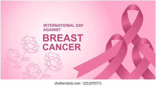 October Breast Cancer Awareness Month banner with Strong like women text. Creative Vector Illustration for advertising, social media, web, cover, promotion.