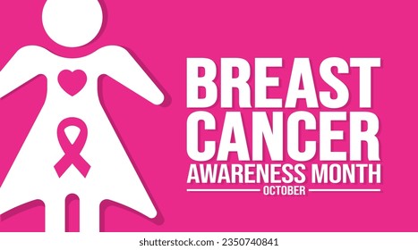 October is breast cancer awareness month background template. Holiday concept. background, banner, placard, card, and poster design template with ribbon and text inscription. vector illustration.
