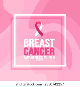 October is breast cancer awareness month social media post banner design template set. Holiday concept. background, banner, placard, card, and poster design template with ribbon and text inscription. 