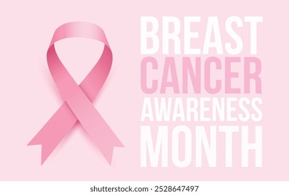 October Breast Cancer Awareness Month poster design. Vector illustration