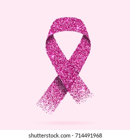 October: breast cancer awareness month, annual campaign to increase awareness of the disease. Pink ribbon.