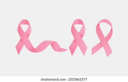 october breast cancer awareness ribbon, breast cancer ribbon set, awareness cancer ribbon set vector