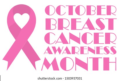 October Breast Cancer Awareness vector calligraphy poster design