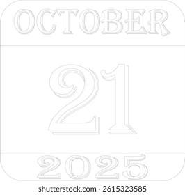 October calendar 2025 line art icon.Calendar Event schedule date.calendar date icon on white background.Agenda plan, october month schedule calendar and Time planner.Meeting appointment time.