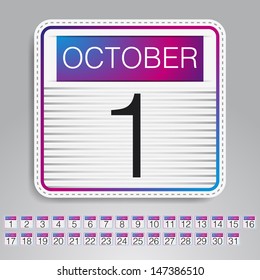 October Calendar simple design