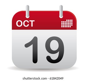 October Calendar Stand Up In Red