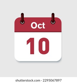 October calendar symbol vector icon.Time management. Holidays icon. Deadline icon. UI elements. Planning.