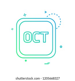 October Calender icon design vector