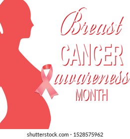 October Cancer Awareness Month banner with minimal concept. Creative Vector Illustration for web, social media, ad, cover, poster.editable text