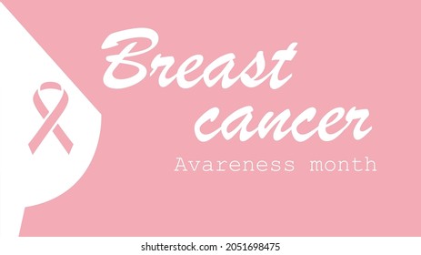 October Cancer Awareness Month banner with minimal concept. Vector Illustration for web, social media, cover, poster.