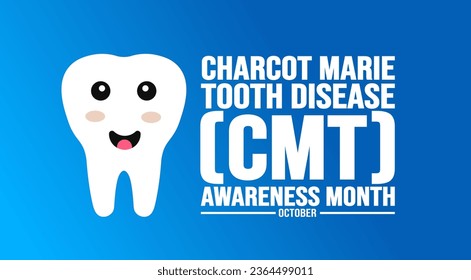 October is Charcot-Marie-Tooth Disease CMT Awareness Month background template. Holiday concept. background, banner, placard, card, and poster design template with text inscription and standard color.