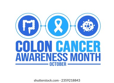 October is Colon Cancer Awareness Month background template. Holiday concept. background, banner, placard, card, and poster design template with text inscription and standard color. vector