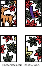 October color mini hanafuda icon set