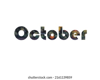 October Colorful Typography Text Banner Vector Stock Vector (Royalty ...