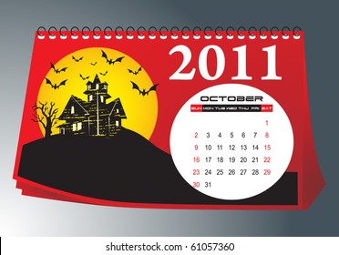 October desk calendar