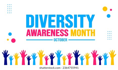 October is Diversity Awareness Month background template. Holiday concept. background, banner, placard, card, and poster design template with text inscription and standard color. vector illustration.
