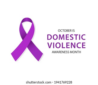 October is domestic violence awareness month. Clipart image isolated on white background