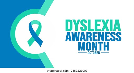 October is Dyslexia Awareness Month Awareness Month background template. Holiday concept. background, banner, placard, card, and poster design template with text inscription and standard color. vector