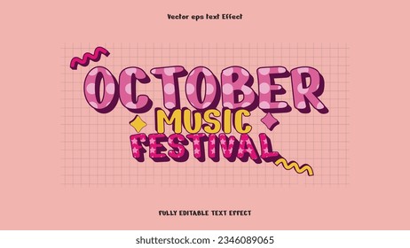 October editable text effect in graphic style 