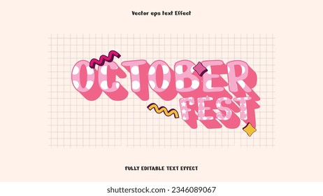 October editable text effect in graphic style 