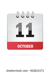 October Eleven. Calendar Icon