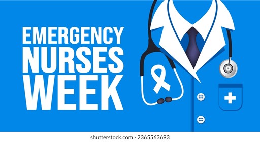 October is Emergency Nurses Week background template. Holiday concept. background, banner, placard, card, and poster design template with text inscription and standard color. vector illustration.