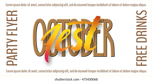 October fest banner on white background. Vector illustration for your Octoberfest flyers, posters and banners.