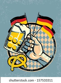 October fest beer design in vintage style