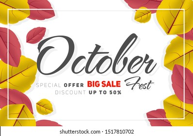 October fest design banner sale and card holiday promotion