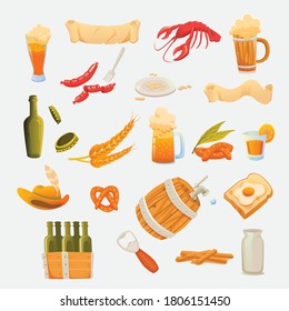 October Fest item set vector