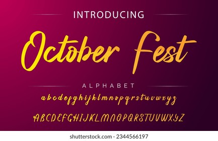 October Fest Signature Font Calligraphy Logotype Script Font Type Font lettering handwritten