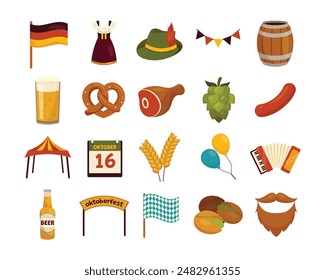  October Fest Sticker Vector Set