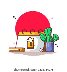 October Fest Vector Icon Illustrations. Food and Drink Icon Concept White Isolated. Flat Cartoon Style Suitable for Web Landing Page, Banner, Sticker, Background