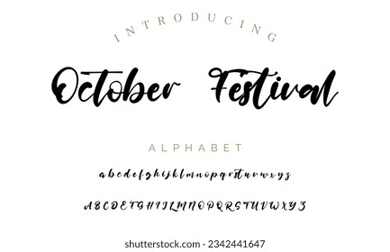 October Festival Best Alphabet Birdsong Amazing Script Signature Logotype Font lettering handwritten