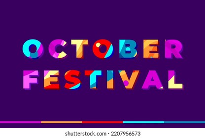 october festival design template. Logo Design party, colorful typography