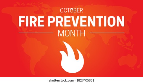 October Fire Prevention Month Illustration Background