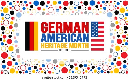 Oktober ist die Hintergrundvorlage für das Deutsche Amerikanische Kulturerbe Monat. Urlaubskonzept. Hintergrund-, Banner-, Plakat-, Karten- und Plakatdesign-Vorlage mit Texteinschrift und Standardfarbe. Vektorgrafik