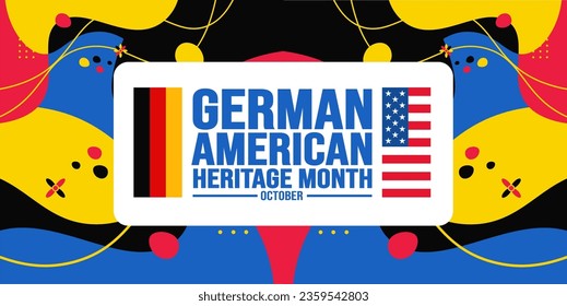 October is German American Heritage Month background template. Holiday concept. background, banner, placard, card, and poster design template with text inscription and standard color. vector