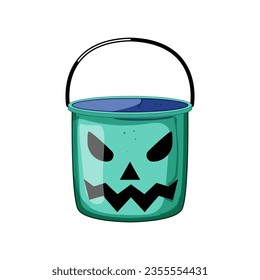 october halloween bucket cartoon. autumn spooky, scary orange, decoration horror october halloween bucket sign. isolated symbol vector illustration