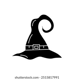 October halloween illustration vector design. black witch hat icon.